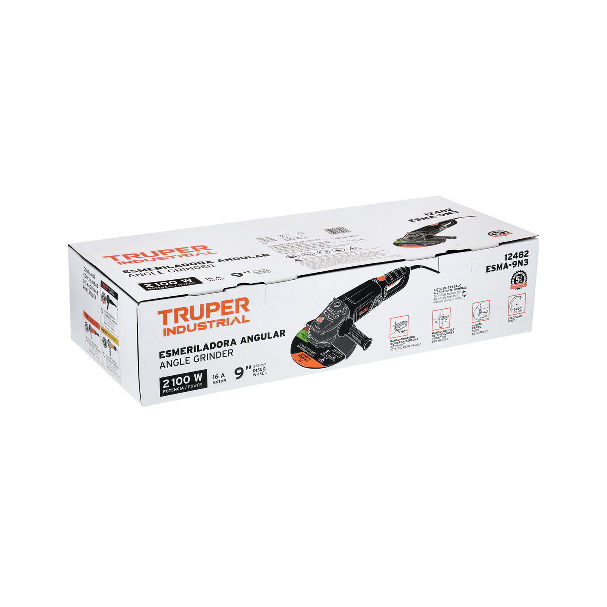 Esmeriladora Angular 9', 2100 W, Truper Industrial