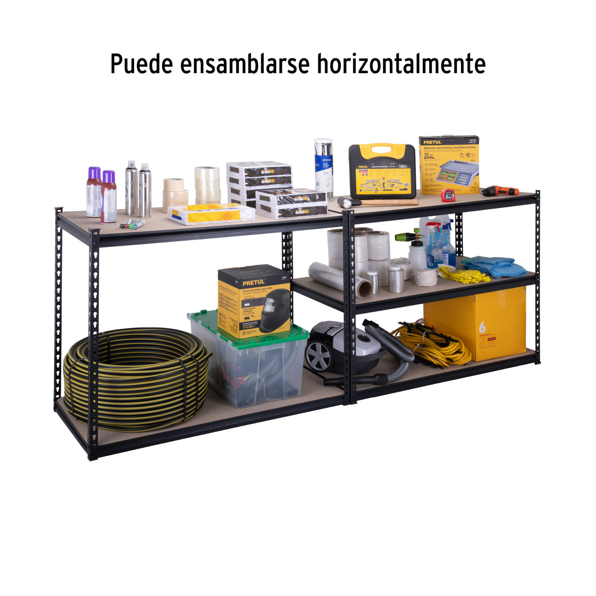 Estante Metálico 5 Repisas Mdp Cap. 60 kg, 180x60x120, Pretul