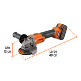 Esmeriladora 4-1/2', 20 V, 1 Batería 4 Ah, Truper Pro