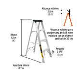 Escalera de Tijera Tipo III 3 Escalones, Pretul