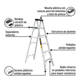 Escalera de Tijera Tipo III 5 Escalones y Bandeja, Pretul
