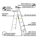 Escalera de Tijera Tipo III 6 Escalones y Bandeja, Pretul