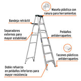 Escalera de Tijera Tipo III 6 Escalones y Bandeja, Truper