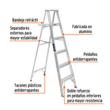 Escalera de Tijera 100% Aluminio Tipo Lll 5 Peldaños, Truper