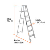 Escalera de Tijera 100% Aluminio Tipo Lll 6 Peldaños, Truper