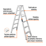 Escalera de Tijera Doble, Tipo Ll, 5 Escalones, Truper
