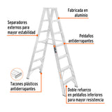 Escalera de Tijera Doble, Tipo Ll, 6 Escalones, Truper