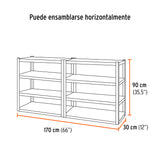 Estante Metálico 8 Repisas Capacidad 80 kg, 180X30X85, Truper