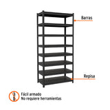 Estante Metálico 8 Repisas Capacidad 80 kg, 180X45X85, Truper