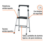 Escalera Tubular Plegable, 2 Peldaños, Aluminio, Truper