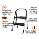 Escalera Tubular, Plegable, 2 Peldaños, Truper