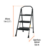 Escalera Tubular, Plegable, 3 Peldaños, Truper