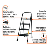 Escalera Tubular, Plegable, 4 Peldaños, Truper