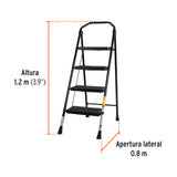 Escalera Tubular, Plegable, 4 Peldaños, Truper