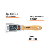 Espátula Rígida 2' con Mango de Madera, Truper