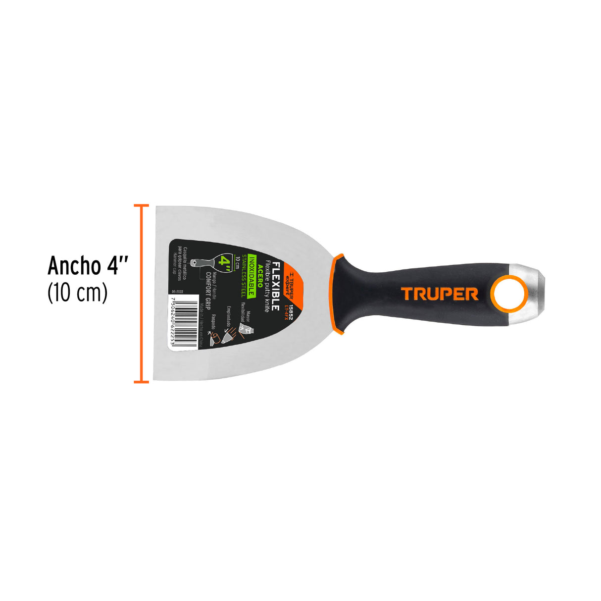 Espátula Flexible 4' Acero Inoxidable, Comfort Grip, Expert