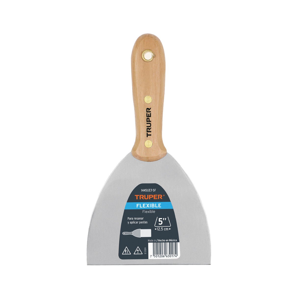 Espátula Flexible 5' con Mango de Madera, Truper