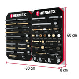Exhibidor con Jaladeras y Perillas, 2 Tableros, Hermex