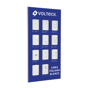 Exhibidor línea italiana blanco Volteck