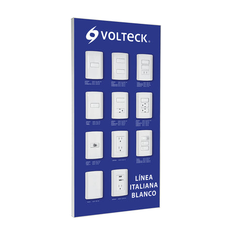 Exhibidor línea italiana blanco Volteck