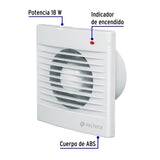 Extractor de Aire de 4', Blanco, Volteck
