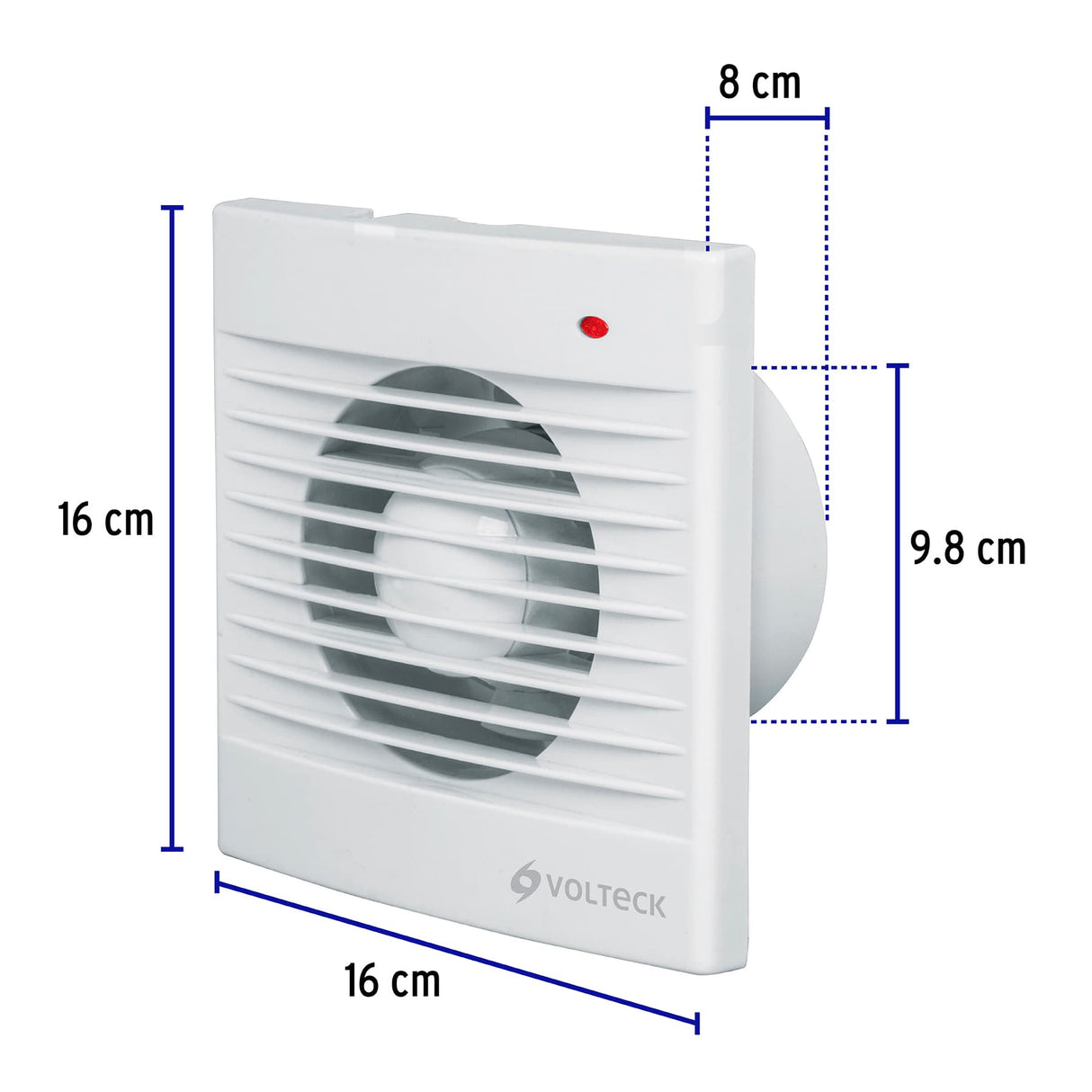 Extractor de Aire de 4', Blanco, Volteck