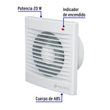 Extractor de Aire de 5', Blanco, Volteck