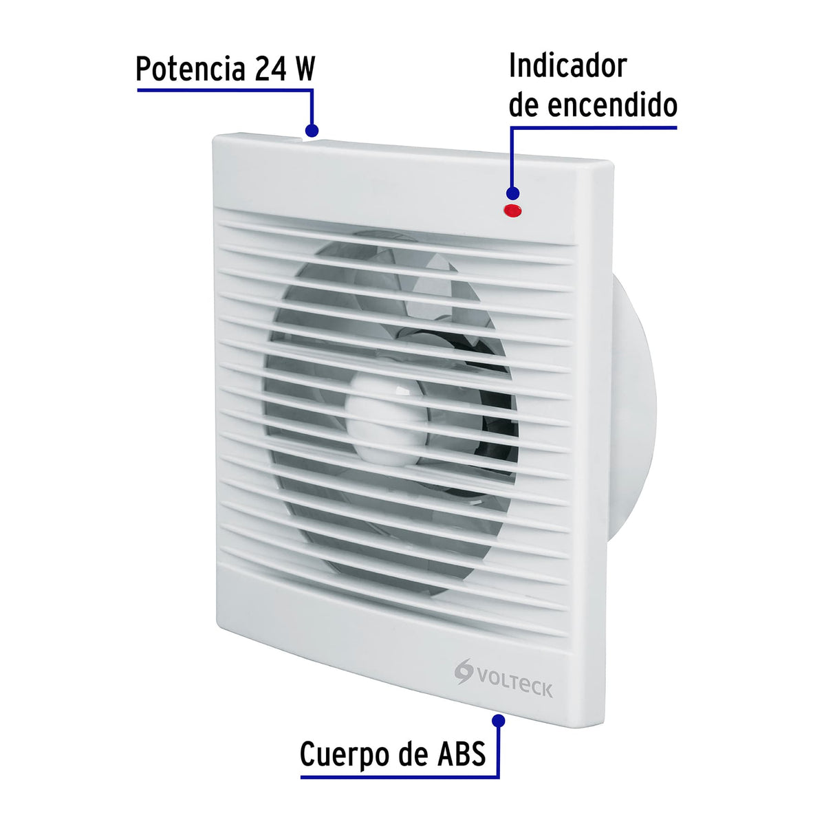Extractor de Aire de 6', Blanco, Volteck
