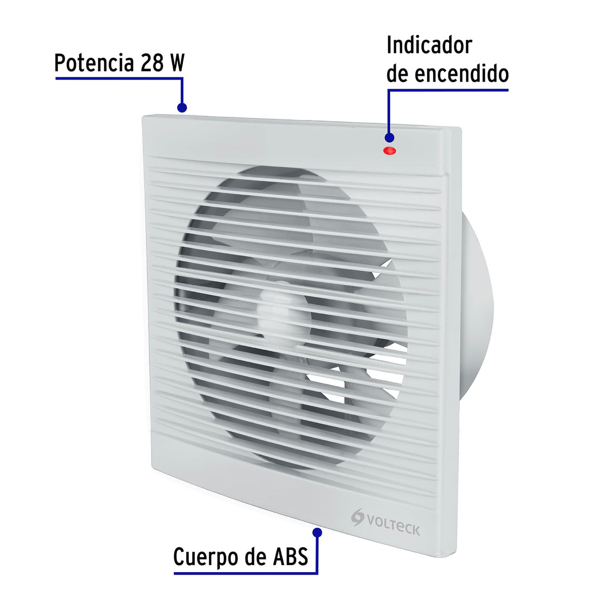 Extractor de Aire de 8', Blanco, Volteck