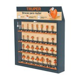 Exhibidor con 30 Brocas para Router, Truper