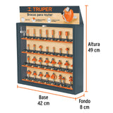 Exhibidor con 30 Brocas para Router, Truper