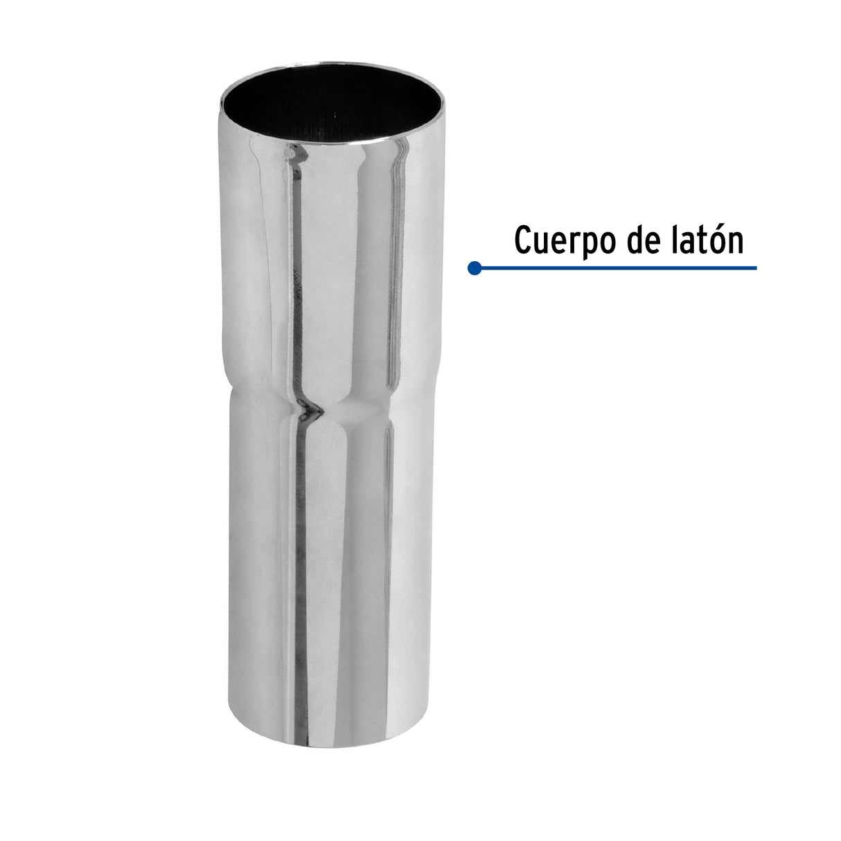 Extensión 10 cm Latón Cromado para Contra de Lavabo, 1-1/4'