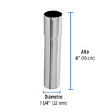 Extensión 10 cm Latón Cromado para Contra de Lavabo, 1-1/4'