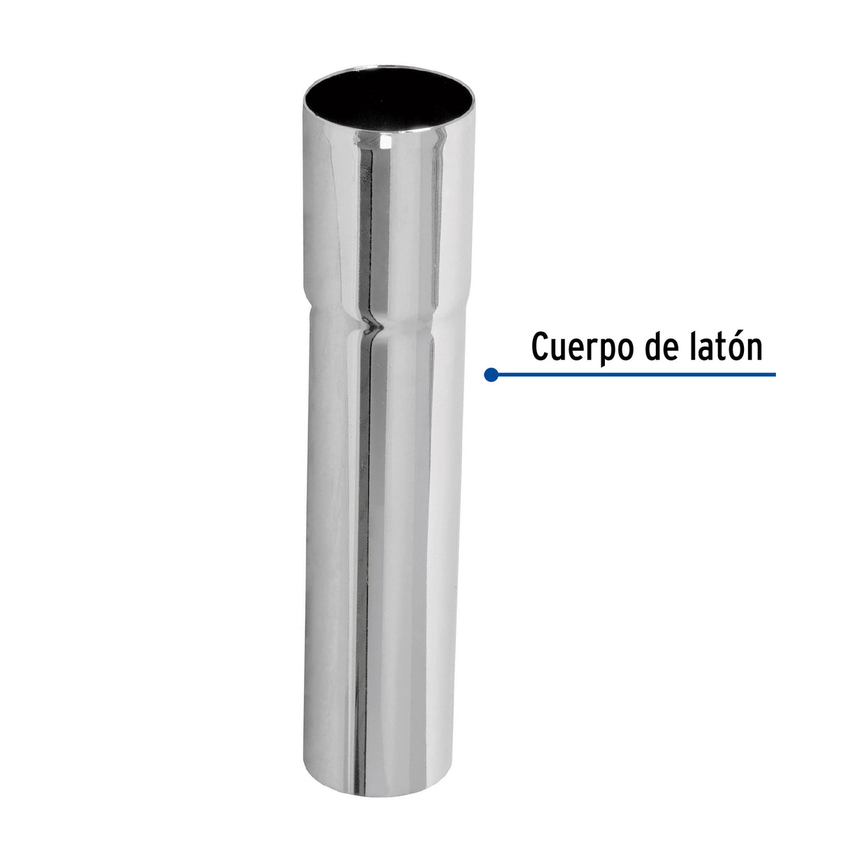 Extensión 15 cm Latón Cromado para Contra de Lavabo, 1-1/4'