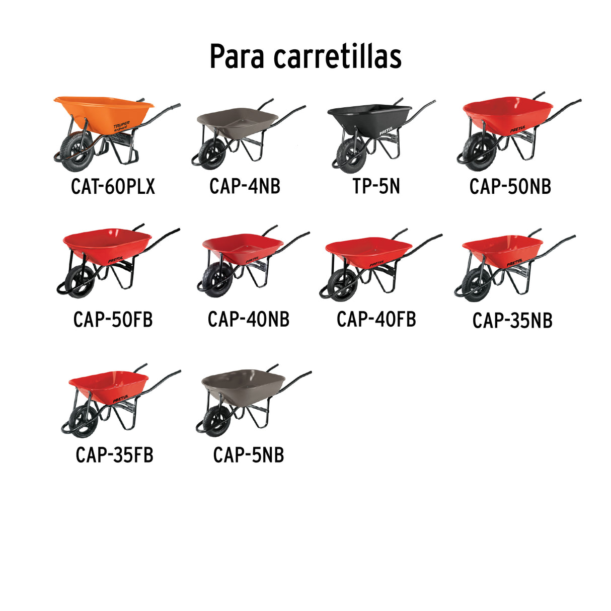 Eje Corto para Carretillas 1 Llanta Expert, Truper y Pretul