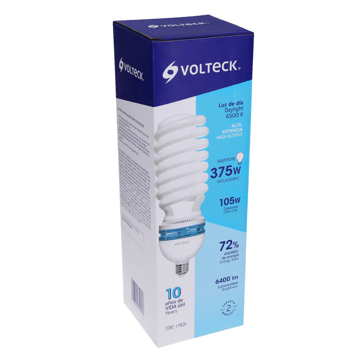 Lámpara Espiral T5 105 W Alta Potencia Luz de Día, Caja