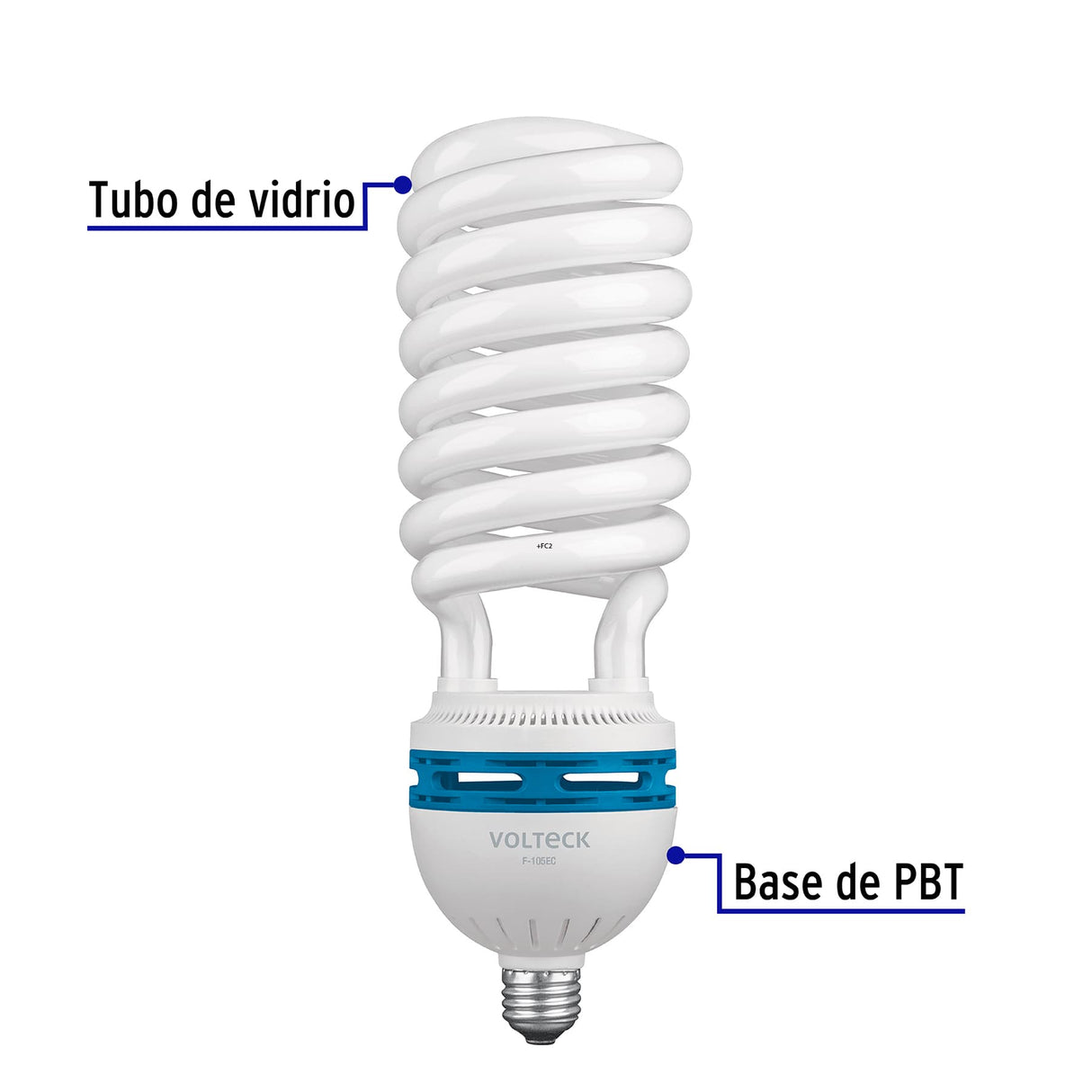 Lámpara Espiral T5 105 W Alta Potencia Luz de Día, Caja