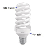 Pack 2 Lámparas Espiral T4 28 W Luz de Día, Blíster, Volteck