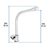 Llave Individual Fregadero, Cuello Cobra, Hexagonal, Basic