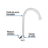 Llave Individual Fregadero, Cuello Curvo, Hexagonal, Basic