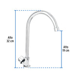 Llave Individual Fregadero, Cuello Curvo, Hexagonal, Basic