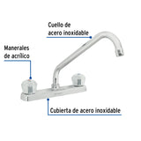 Mezcladora 8' Fregadero Cromo, Cuello Largo, Acrílico, Basic