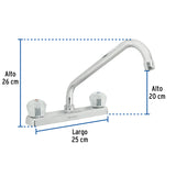 Mezcladora 8' Fregadero Cromo, Cuello Largo, Acrílico, Basic