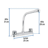 Mezcladora 8' Fregadero Cromo, Cuello Cobra, Compresión, Basic