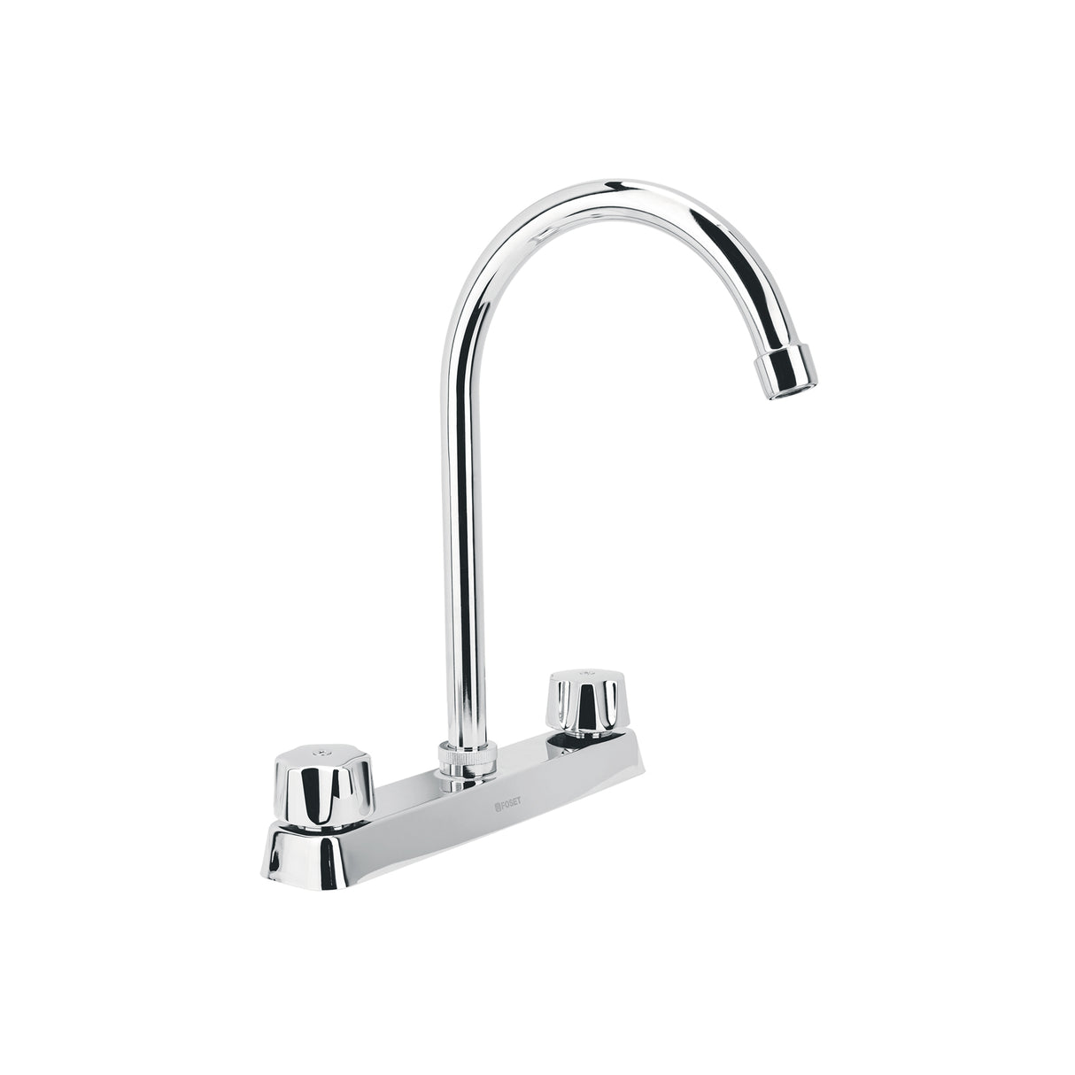 Mezcladora 8' Fregadero Cromo, Cuello Curvo, Hexagonal, Basic