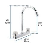 Mezcladora 8' Fregadero Cromo, Cuello Curvo, Acrílico, Basic