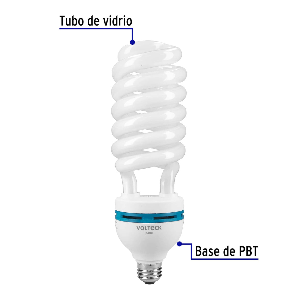 Lámpara Espiral T5 55 W Alta Potencia Luz de Día, Caja