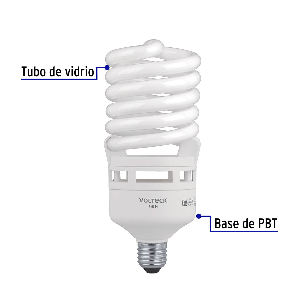 Lámpara Espiral T4 65 W Alta Potencia Luz de Día, Caja