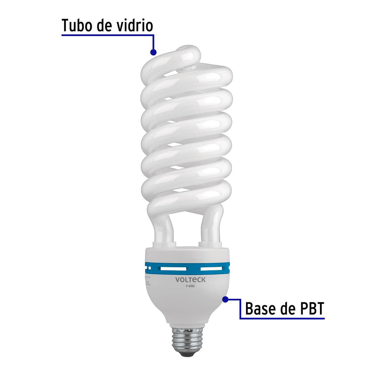 Lámpara Espiral T5 65 W Alta Potencia Luz de Día, Caja