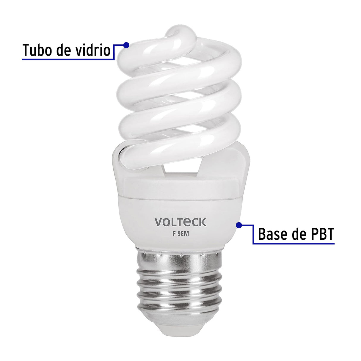 Pack de 4 Lámparas Espiral Mini T2 9 W Luz de Día, en Caja